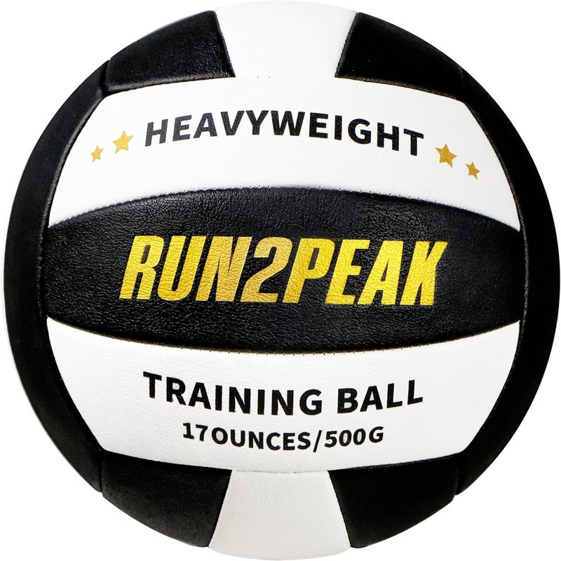 RUN2PEAK Heavy Weight Volleyball Setter Training Ball Official Size 5 Volleyballs PU Practice Volley Balls for Indoor Rebounder Equipment Setters Weighted Volleyball Setting Trainer - Image 1